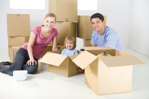 Removal van and house contents prepared for moving day in Brent