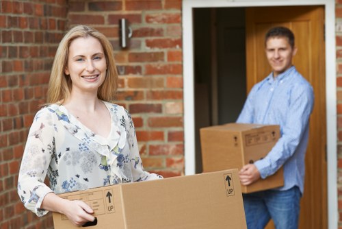 Commercial moving team handling office furniture in Brent