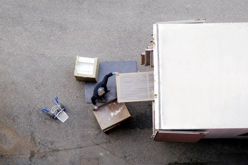 Office removals team preparing equipment in Brent