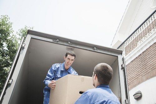 Moving van loading belongings from a flat in Brent